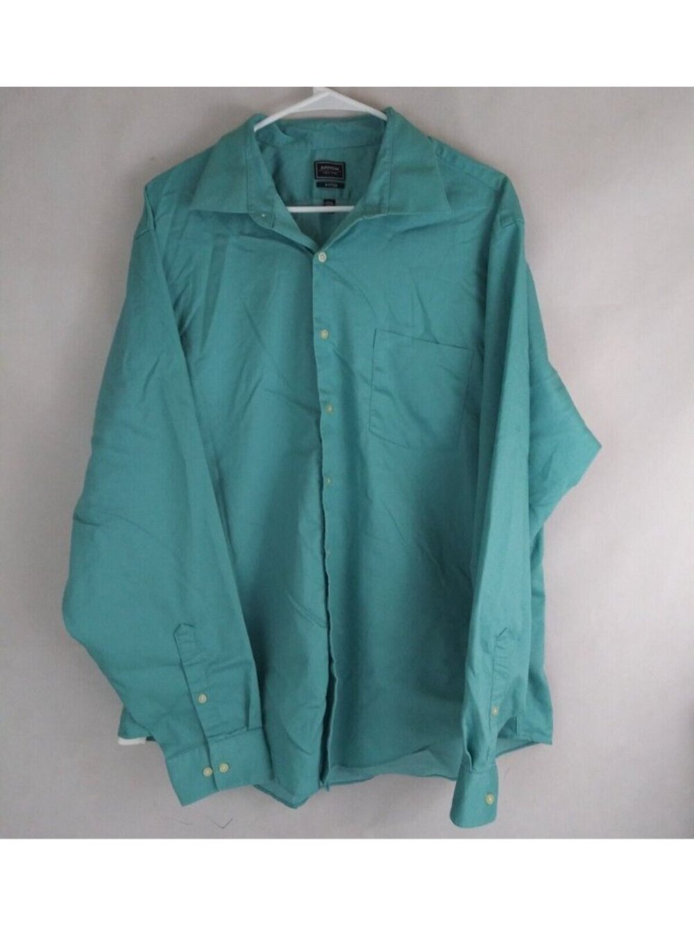 Arrow No Iron Men's Fitted Casual Dress Shirt Size XL 36/37 Neck 17 1/2